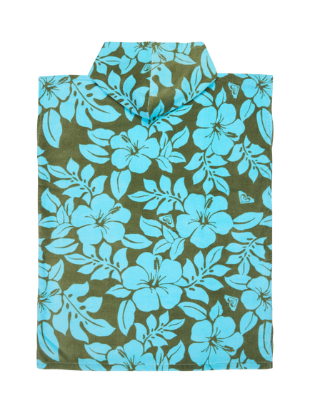 Roxy Kids' Cotton Hooded Bach Towel, Oil Green The Mo - view 2, Oil Green The Mo