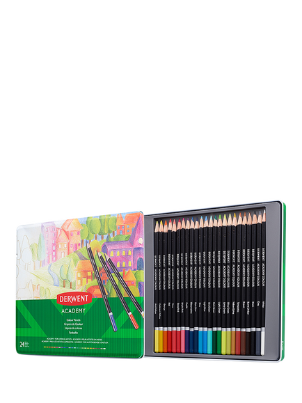 Derwent Academy Colour Pencils, Tin of 24, Multi