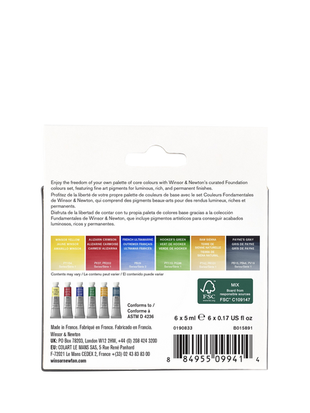 Winsor & Newton Curated Foundation Watercolours, Set of 6 - view 2, Multi