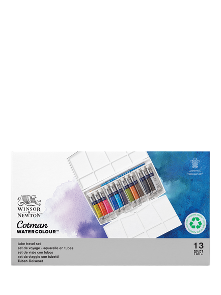Winsor & Newton Cotman Watercolour Tube Travel Set, 13 Pieces, Multi