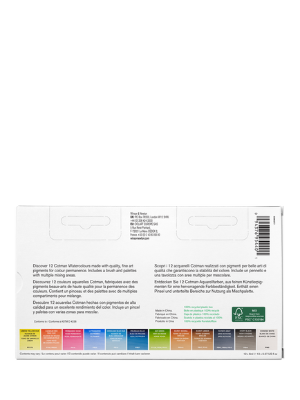 Winsor & Newton Cotman Watercolour Tube Travel Set, 13 Pieces - view 2, Multi