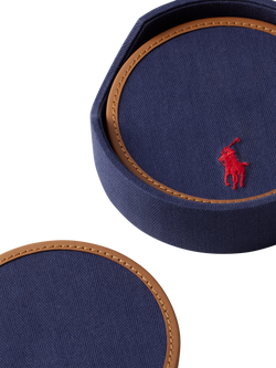 Ralph Lauren Polo Icon Coasters, Set of 4, Pink/Blue - view 2, Navy/Red