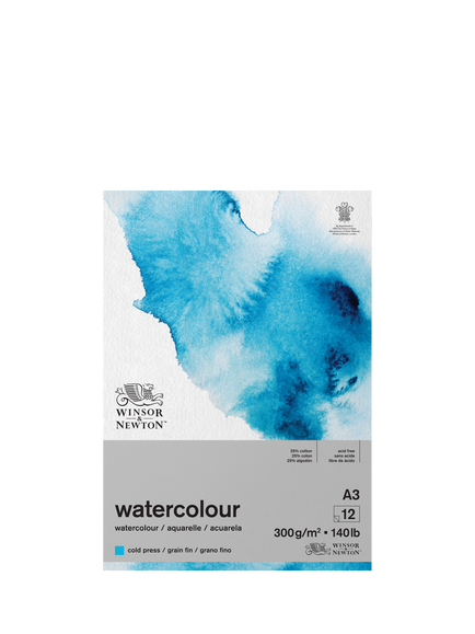 Winsor & Newton A3 Watercolour Pad, 12 Sheets, Multi