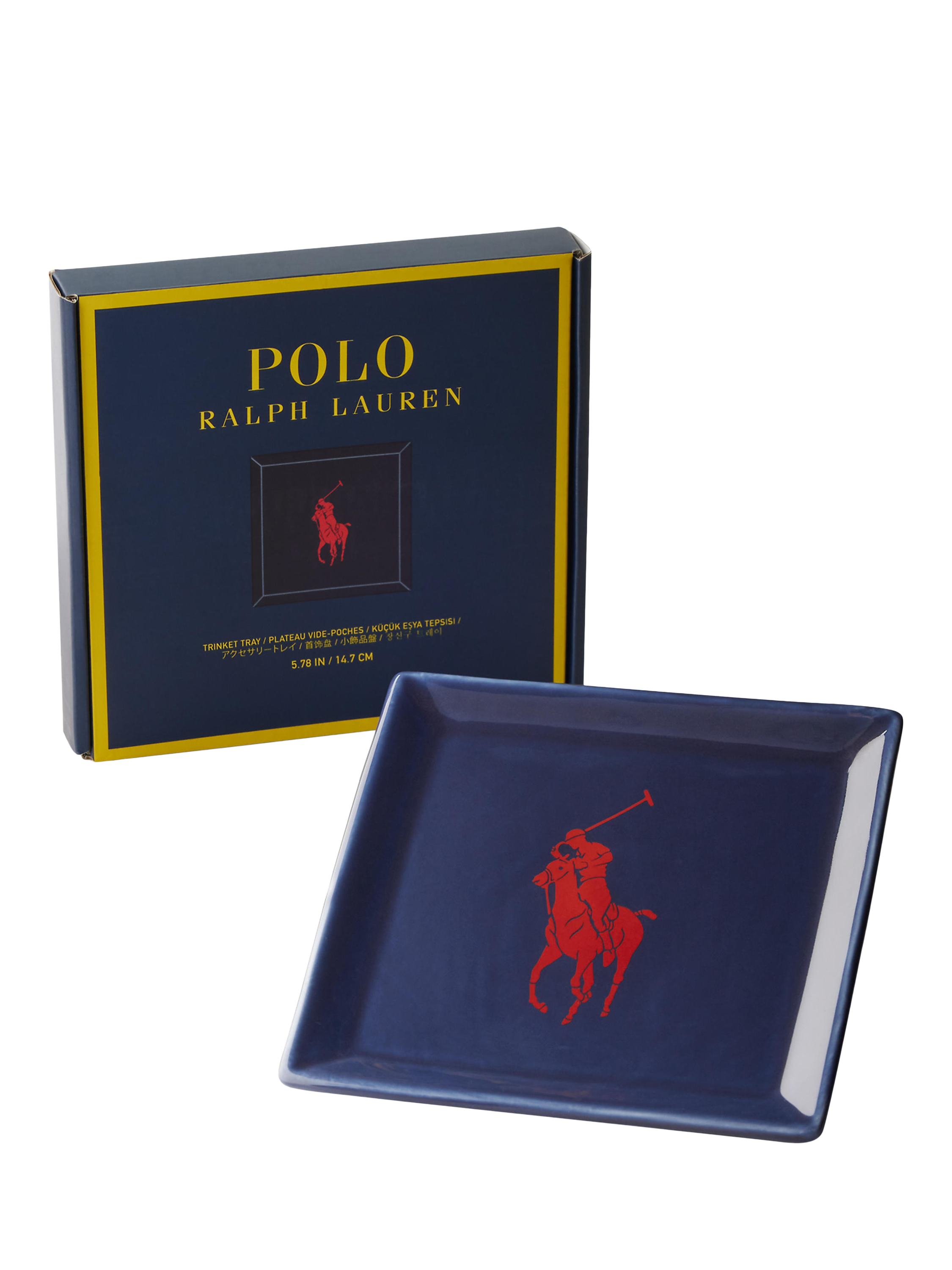 Ralph Lauren Porcelain Trinket Tray, Navy/Red