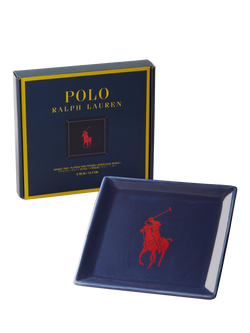 Ralph Lauren Porcelain Trinket Tray, Navy/Red - view 2, Navy, Red