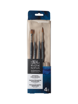 Winsor & Newton Professional Watercolour Synthetic Brushes, Set of 4, Multi