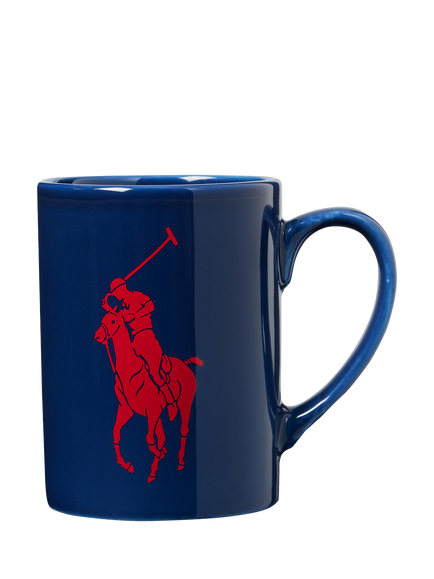 Ralph Lauren Porcelain Mug, 414ml, Navy/Red, Navy/Red
