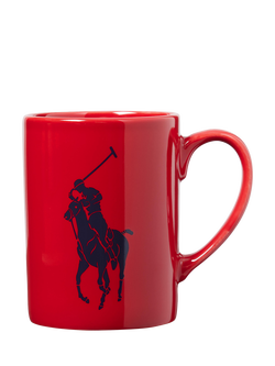 Ralph Lauren Porcelain Mug, 414ml, Navy/Red, Red/Blue
