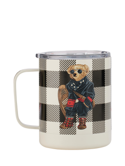 Ralph Lauren Polo Bear Check Outdoor Travel Mug, 300ml - view 2, Multi