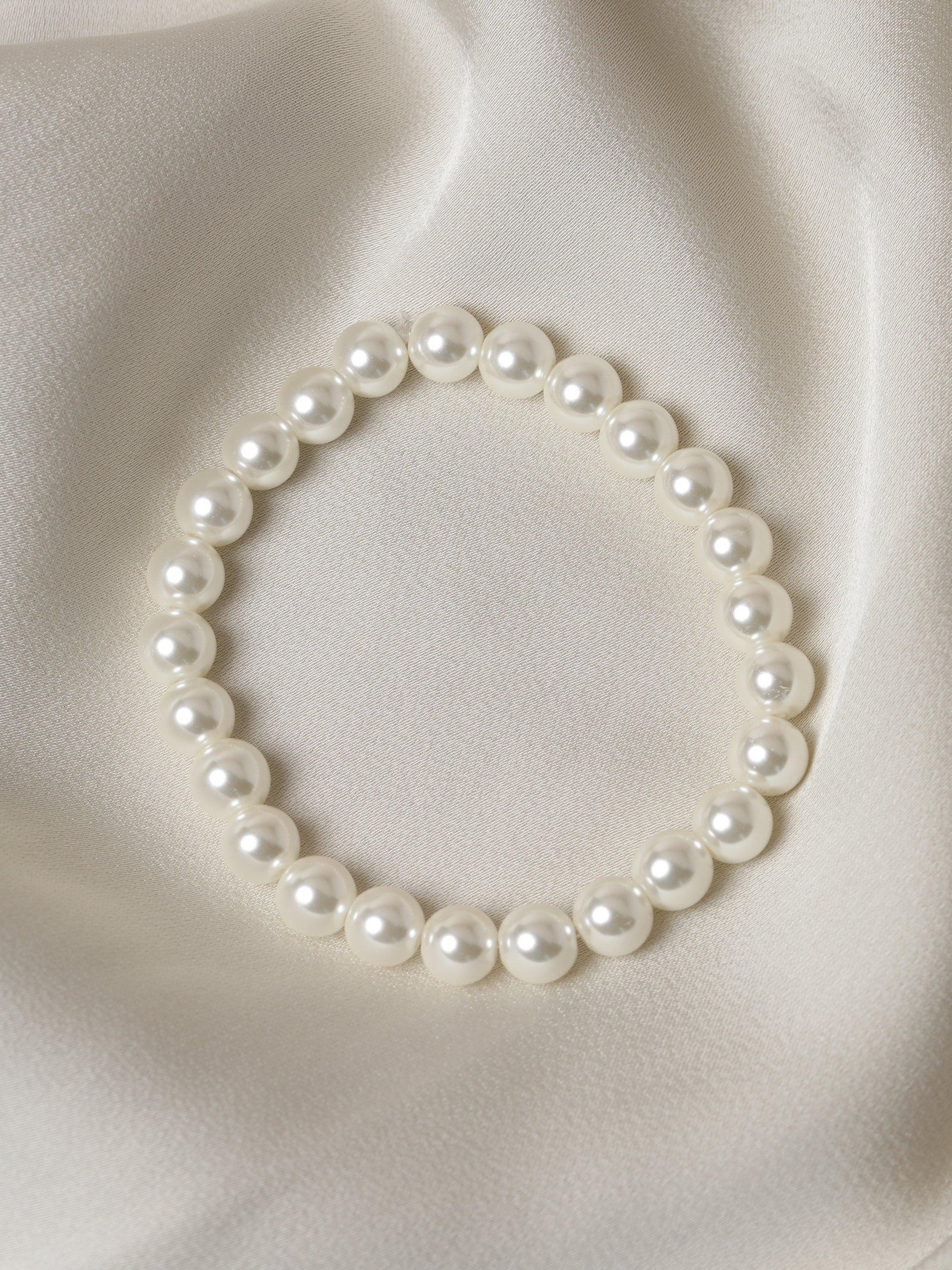 Product image 3 of 4, which shows Jon Richard Single Row Pearl Stretch Bracelet