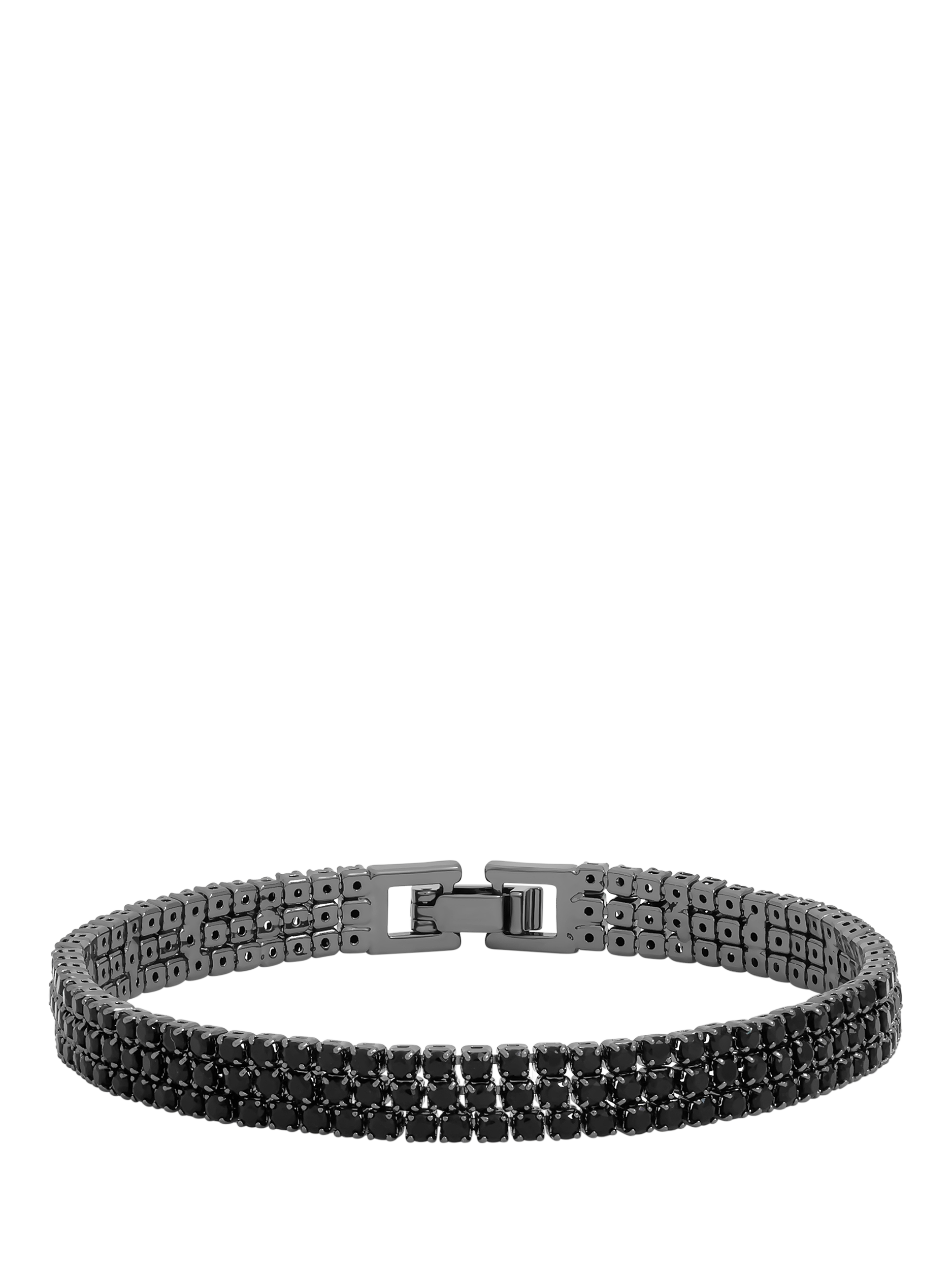 Product image 1 of 1, which shows Jon Richard Jet Stone Multirow Bracelet, Black