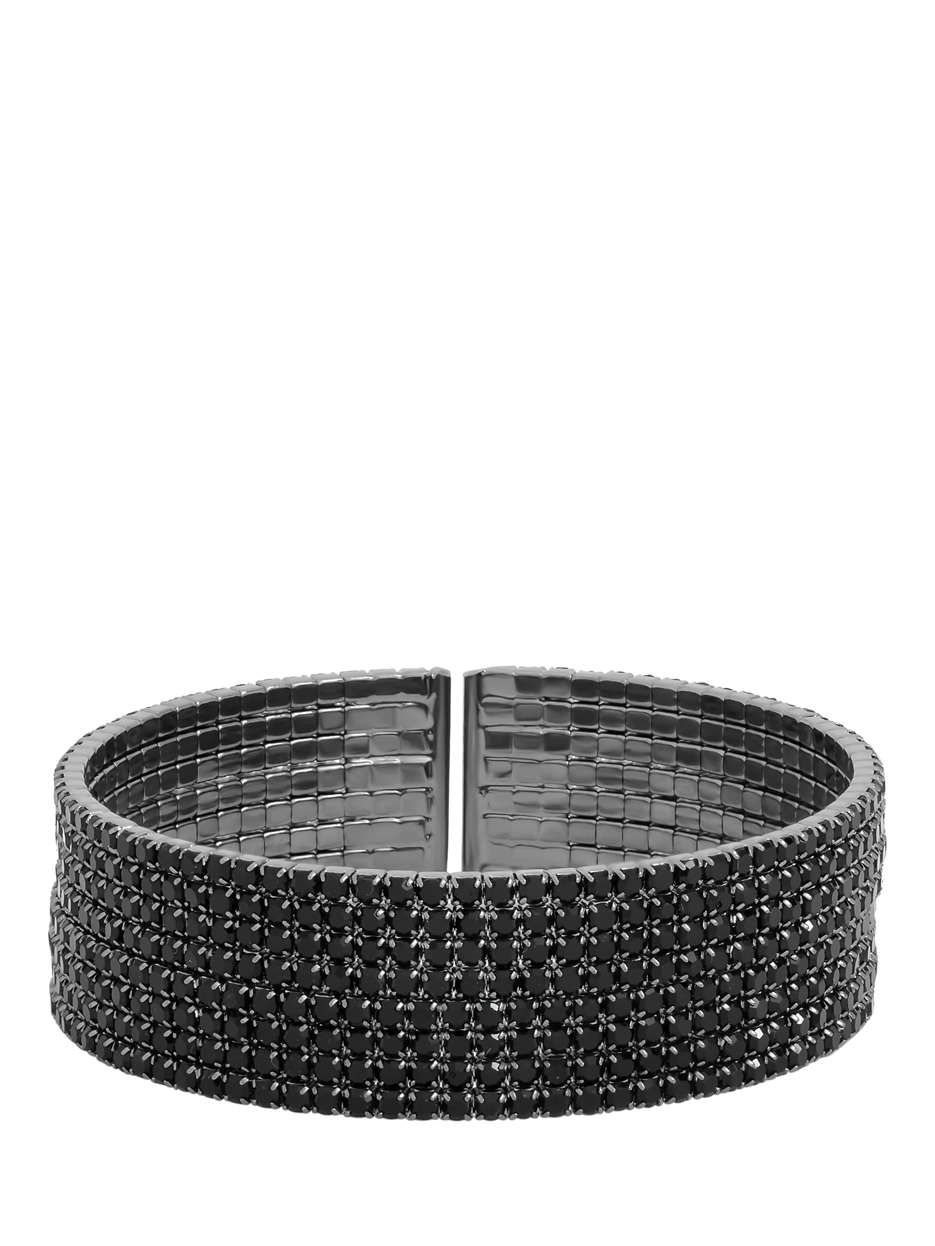 Product image 1 of 1, which shows Jon Richard Jet Stone Multirow Cuff, Black