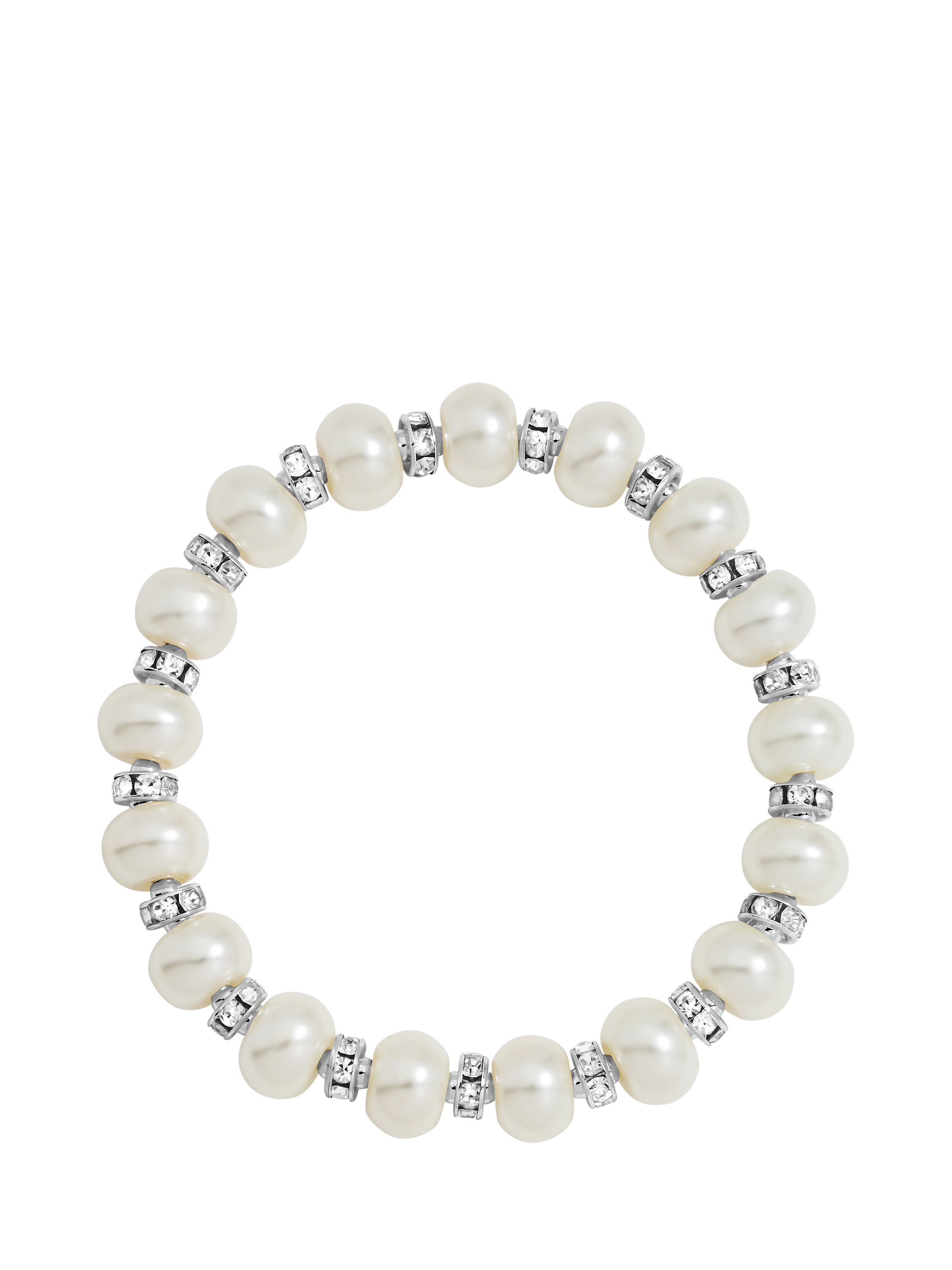 Product image 1 of 1, which shows Jon Richard Pave Pearl Bracelet, Silver