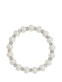 Jon Richard Pave Pearl Bracelet, Silver, Silver