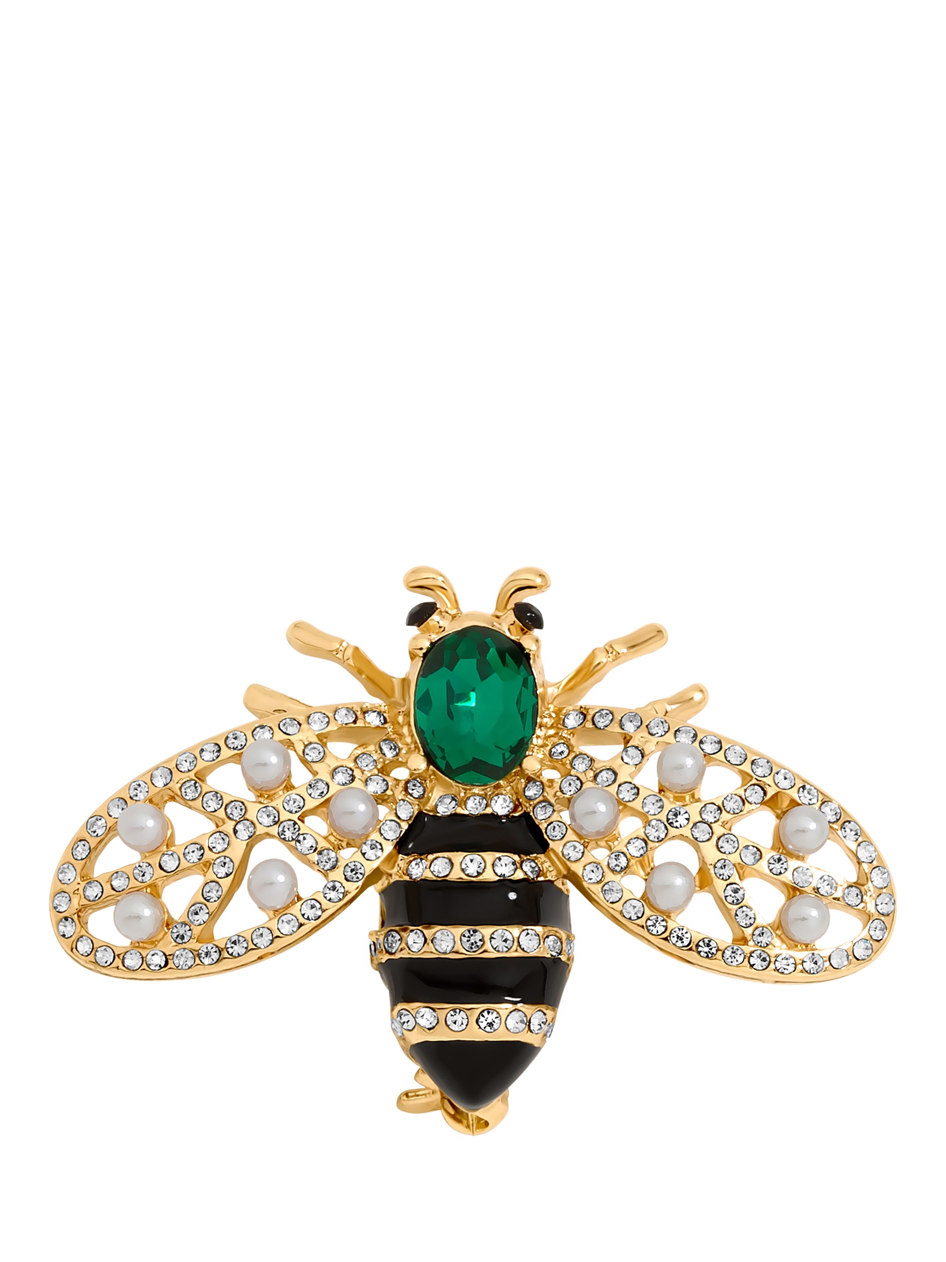 Product image 1 of 2, which shows Jon Richard Crystal Bumble Bee Brooch, Gold