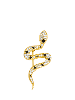 Jon Richard Crystal Snake Brooch, Gold, Gold