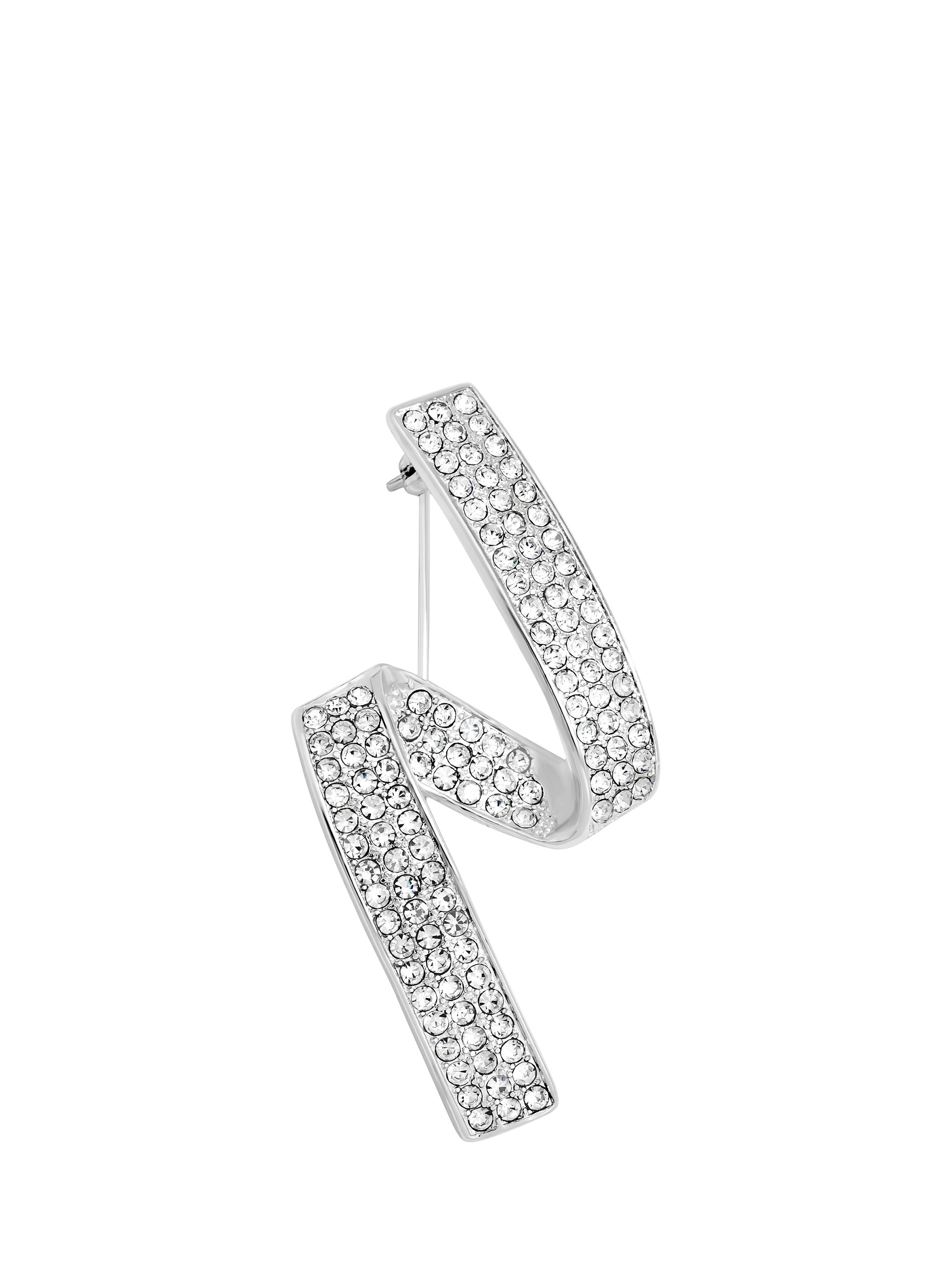Product image 1 of 2, which shows Jon Richard Contemporary Pave Brooch, Silver
