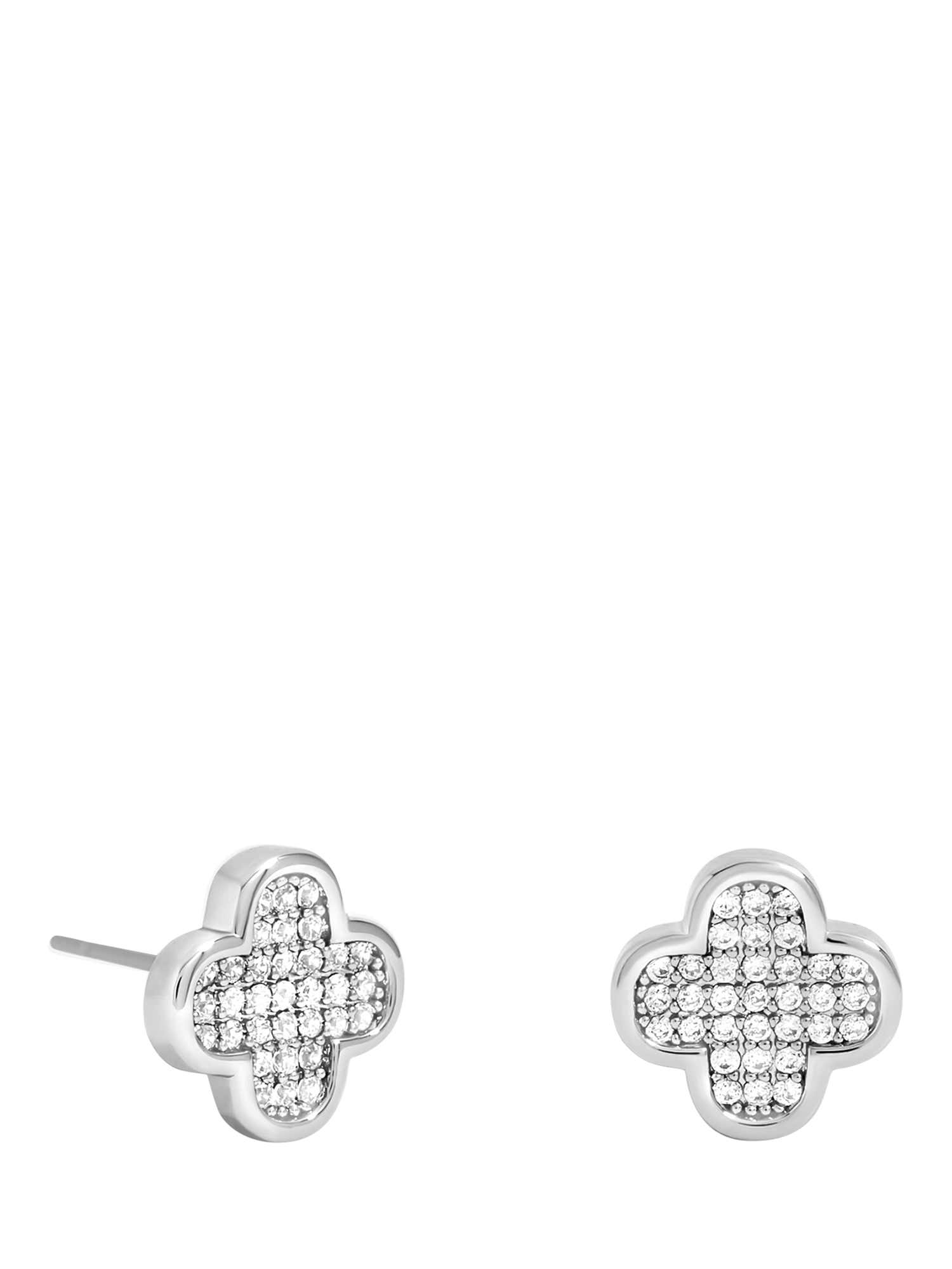 Product image 1 of 1, which shows Jon Richard Micro Pave Stud Earrings, Silver