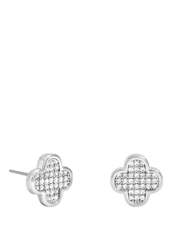 Jon Richard Micro Pave Stud Earrings, Silver, Silver