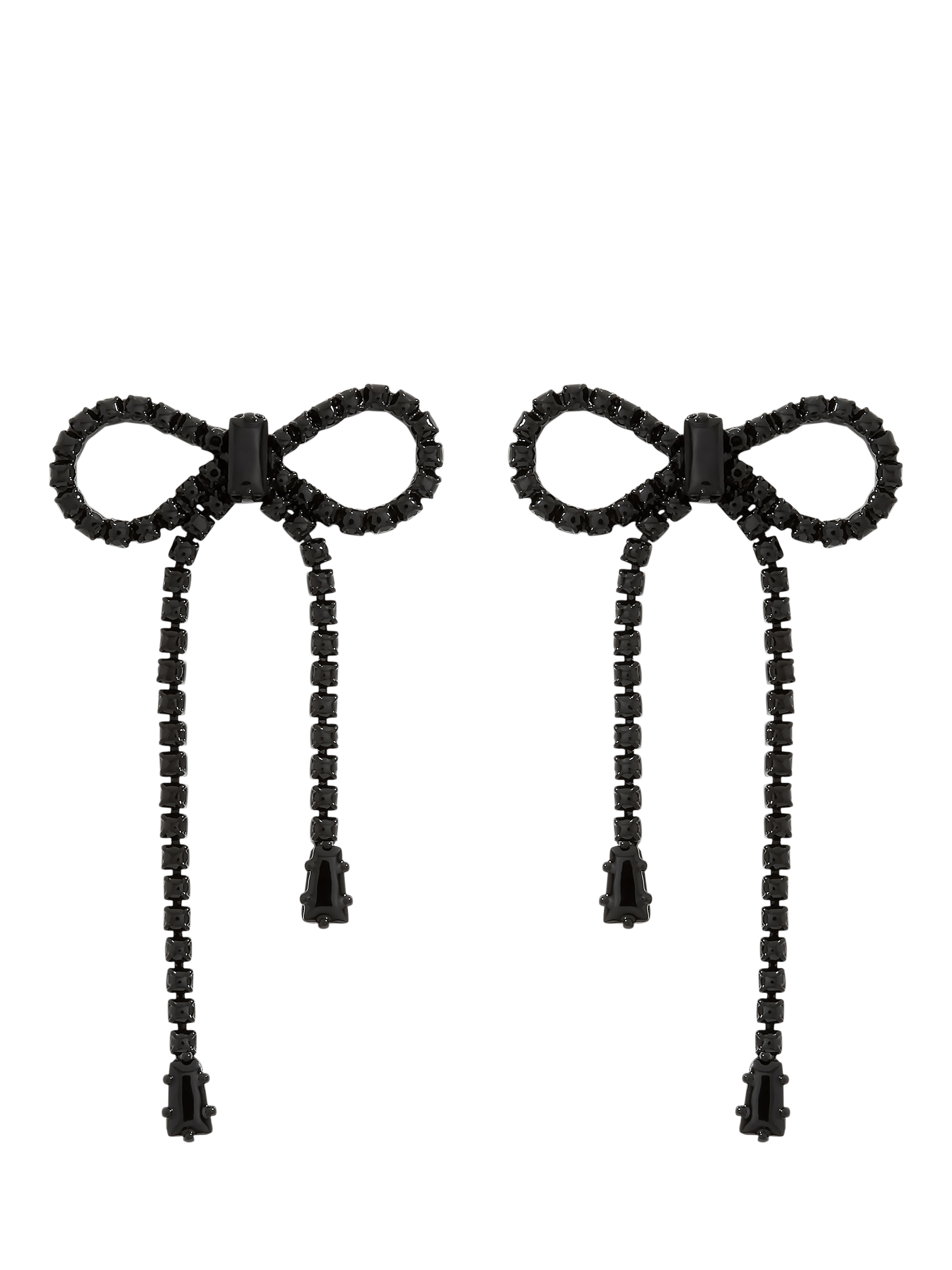 Product image 1 of 1, which shows Jon Richard Jet Crystal Statement Bow Drop Earrings, Black