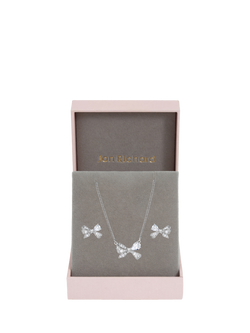 Jon Richard Bow Necklace and Earrings Set, Silver, Silver
