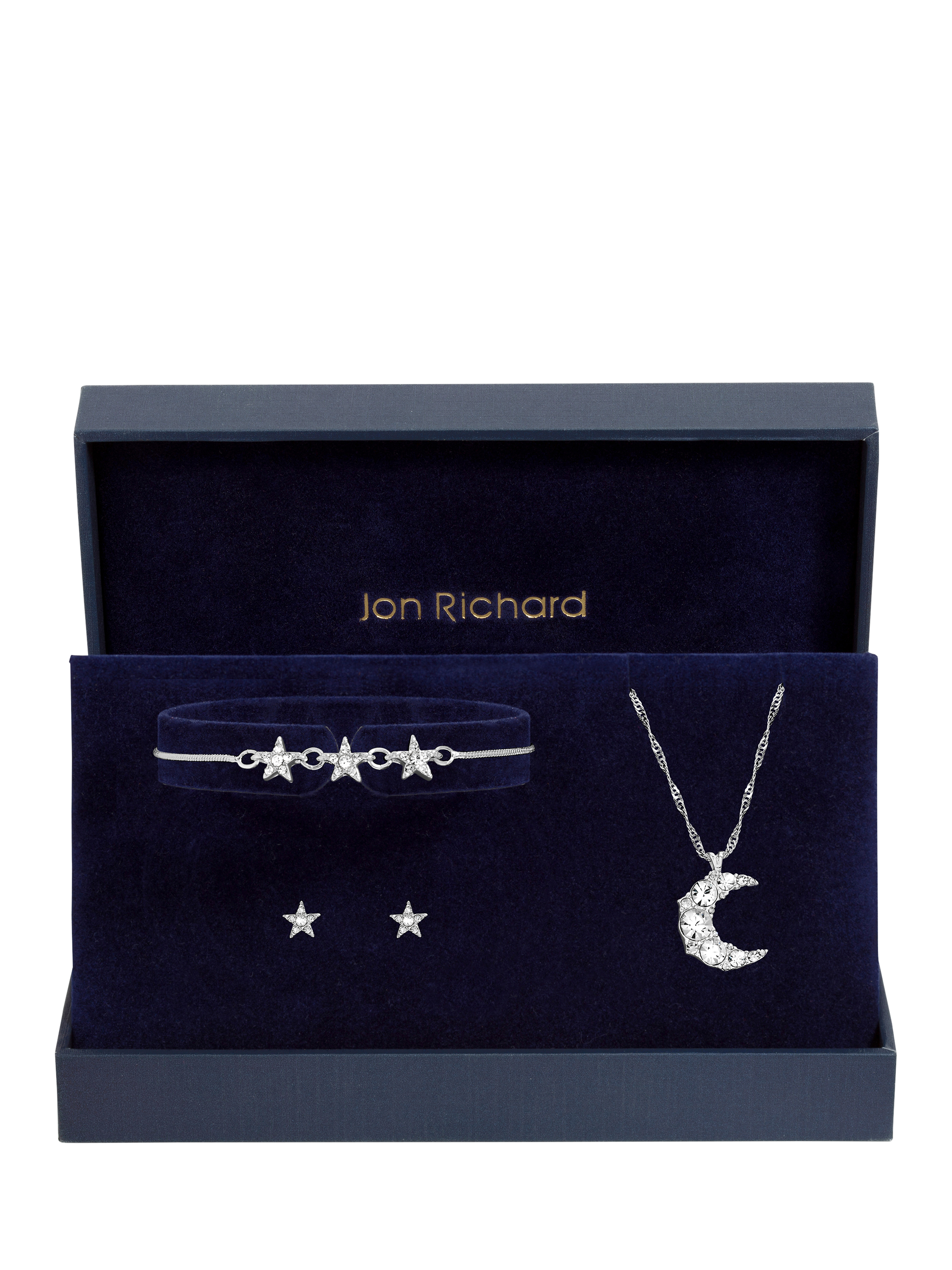 Product image 1 of 2, which shows Jon Richard Celestial Trio Set, Silver
