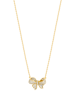 Jon Richard Crystal Bow Pendant, Gold, Gold