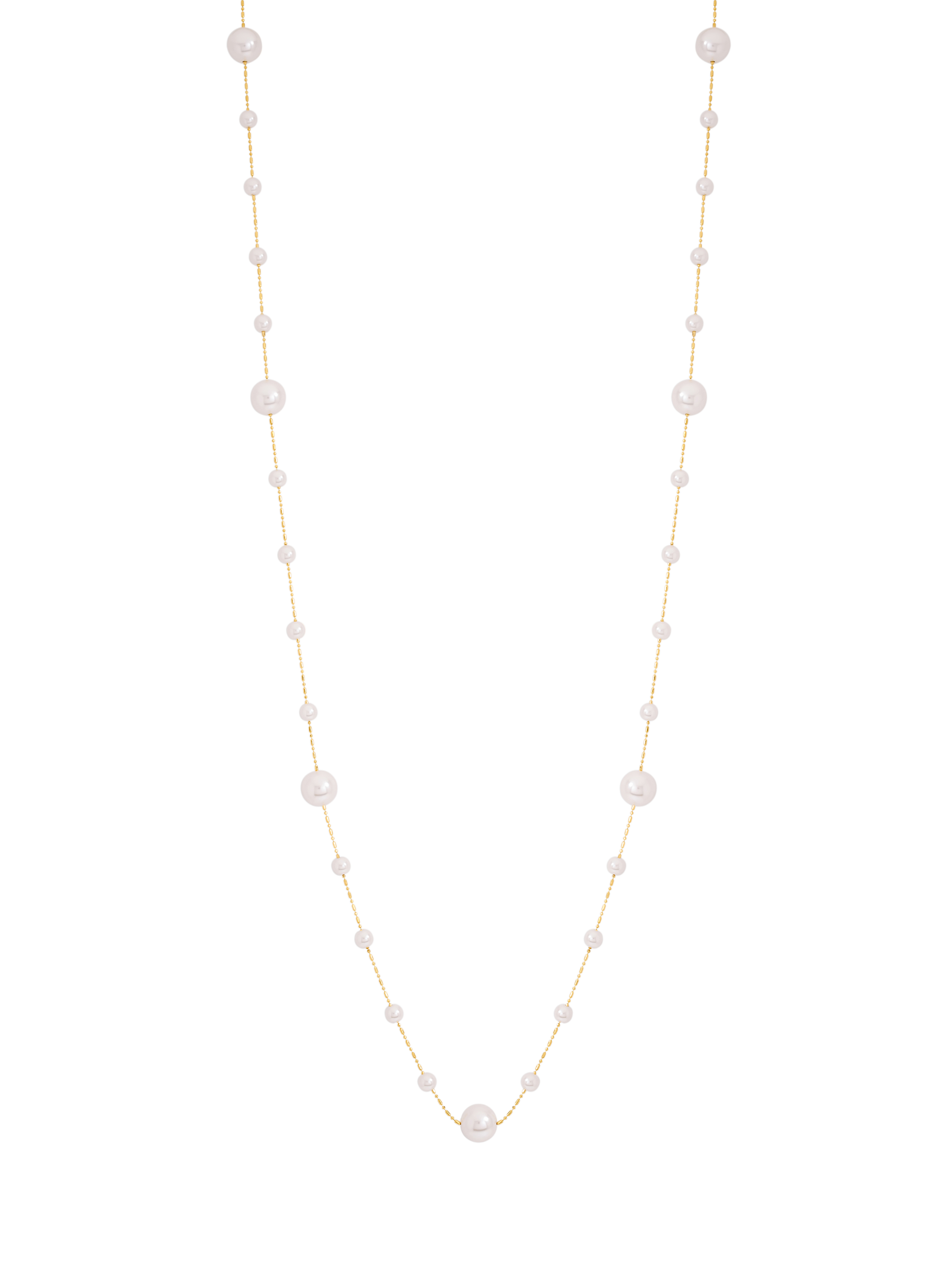 Product image 1 of 1, which shows Jon Richard Mixed Pearl Chain Rope Necklace, Gold