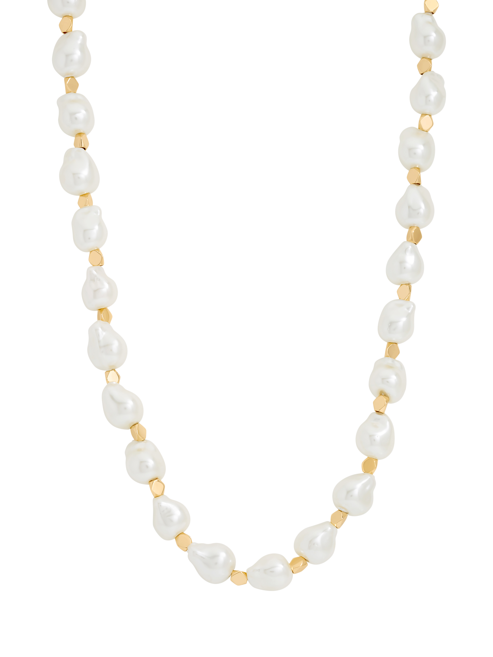 Product image 1 of 1, which shows Jon Richard Pearl T-Bar Necklace, Gold