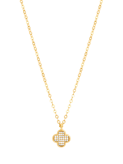 Jon Richard Micro Pave Clover Pendant, Gold, Gold