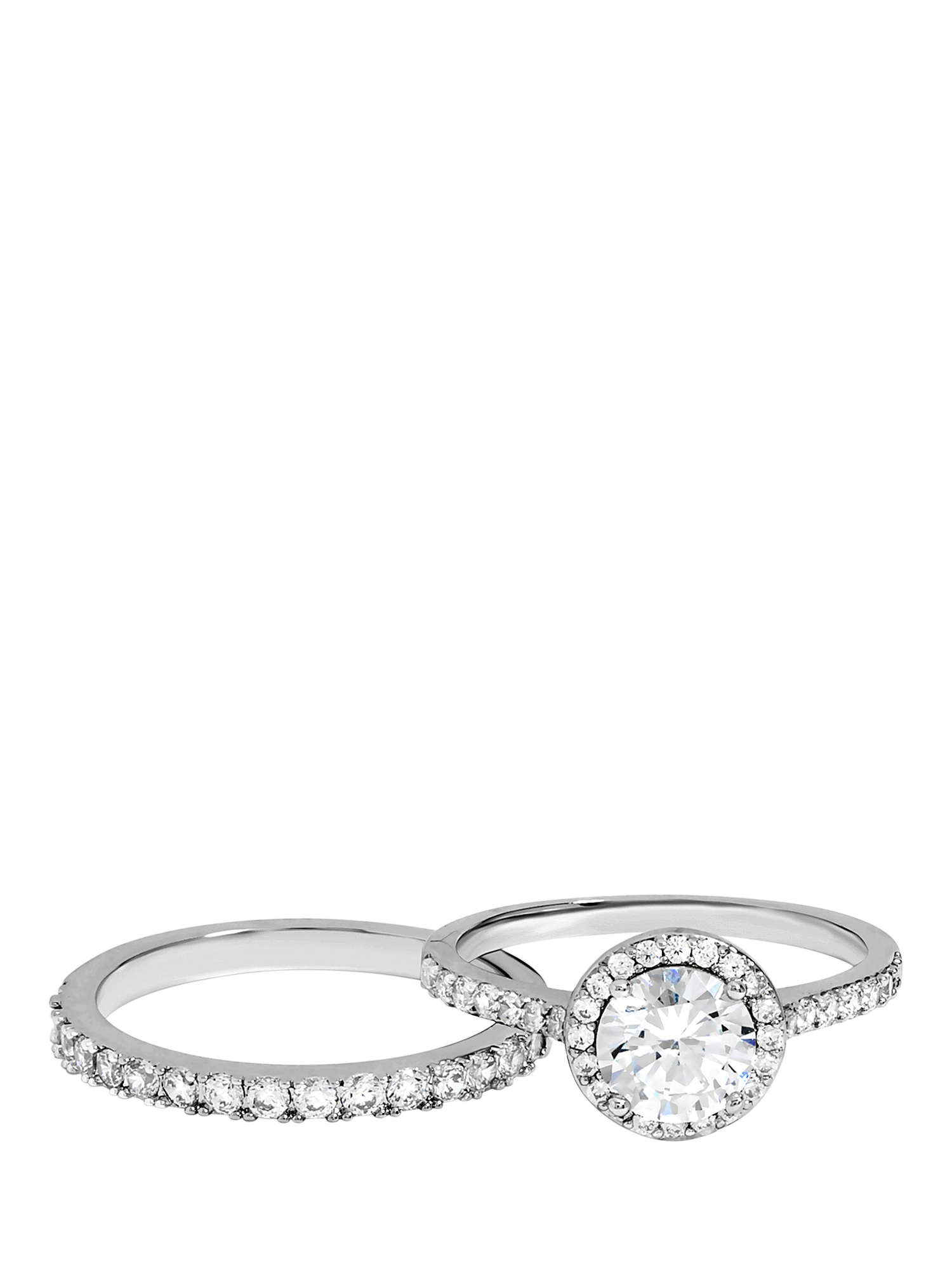 Product image 1 of 1, which shows Jon Richard Halo Engagement Ring Set, Silver S