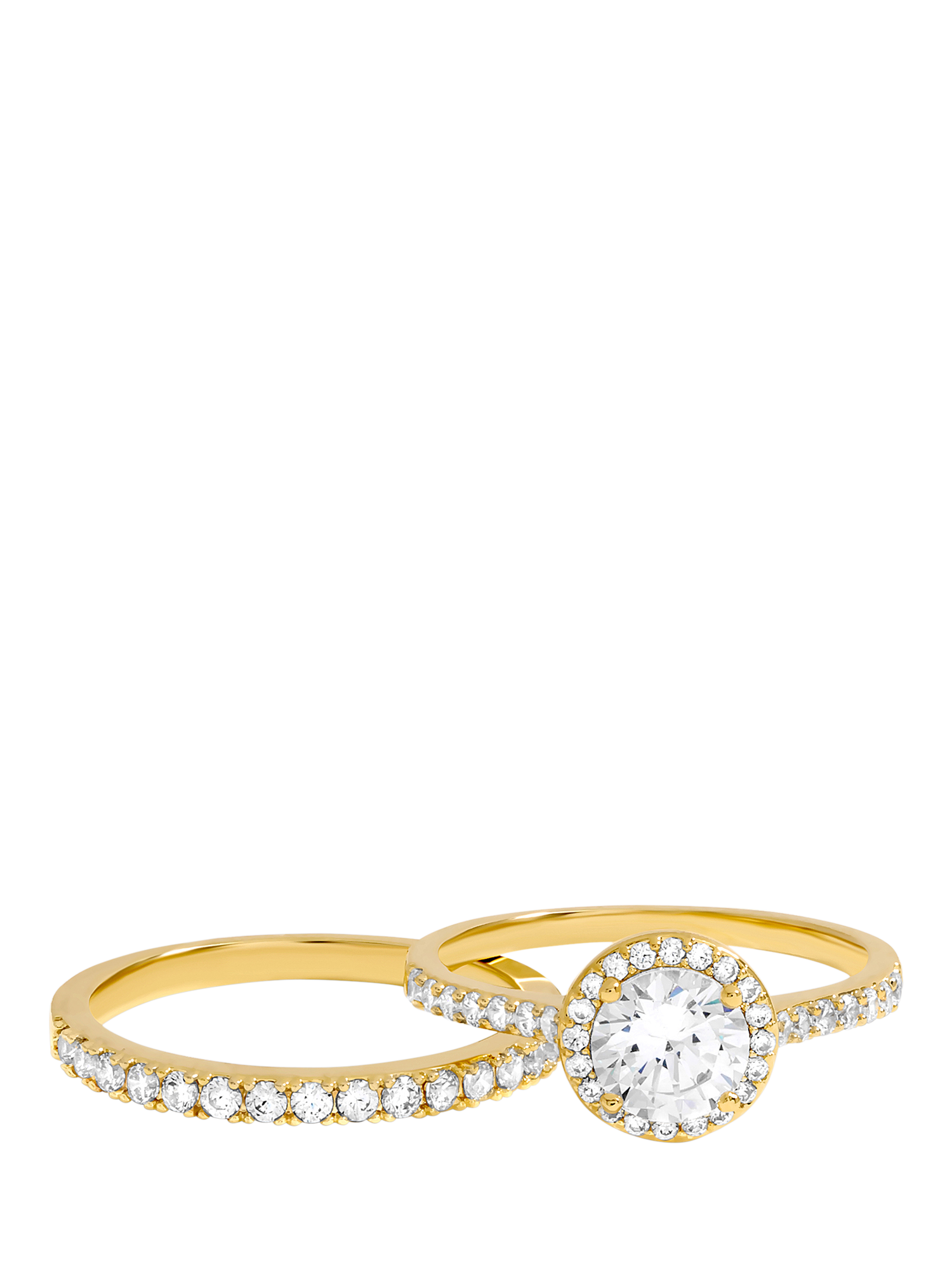 Product image 1 of 1, which shows Jon Richard Halo Engagement Ring Set, Gold