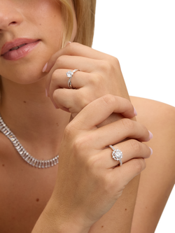 Jon Richard Solitaire Twist Band Engagement Ring, Silver - view 2, Silver