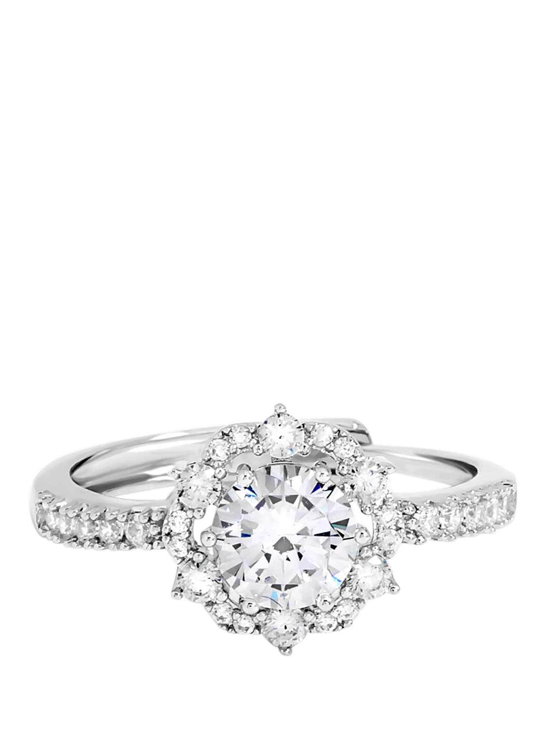 Product image 1 of 2, which shows Jon Richard Statement Crystal Engagement Ring, Silver