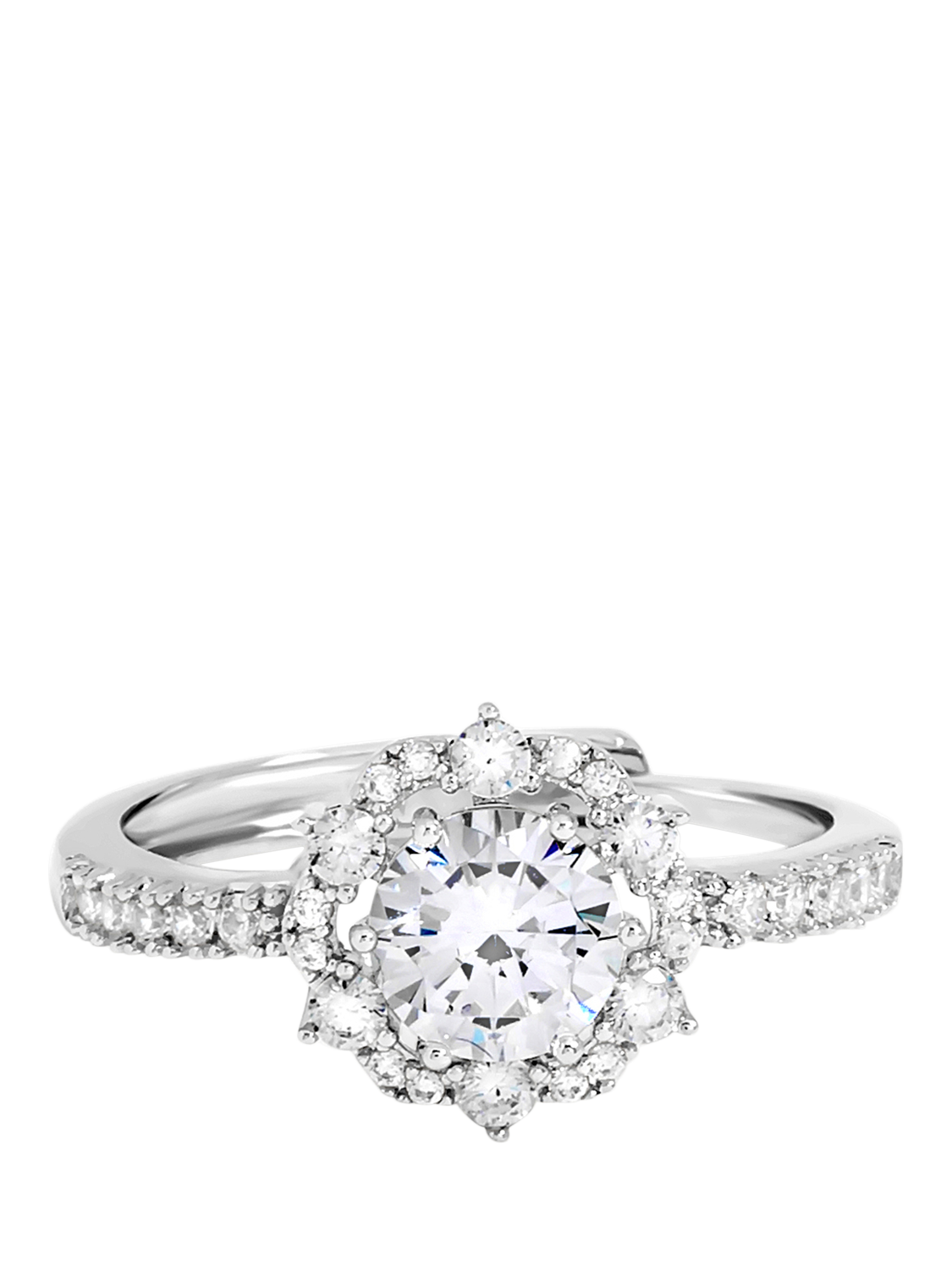 Product image 1 of 2, which shows Jon Richard Statement Crystal Engagement Ring, Silver