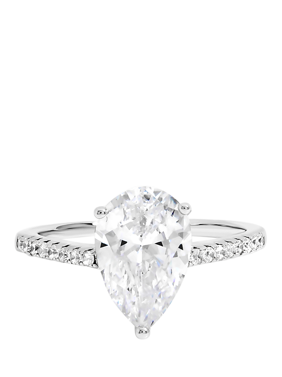 Product image 1 of 1, which shows Jon Richard Cubic Zirconia Pear Ring, S