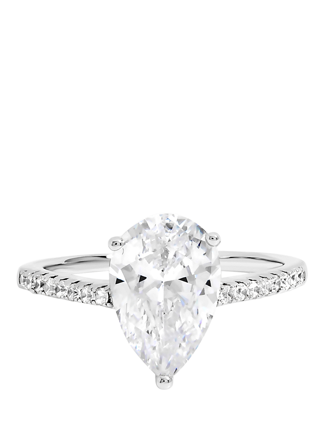 Product image 1 of 1, which shows Jon Richard Cubic Zirconia Pear Ring, Silver