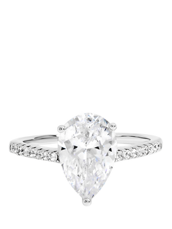 Jon Richard Cubic Zirconia Pear Ring, Silver, Silver