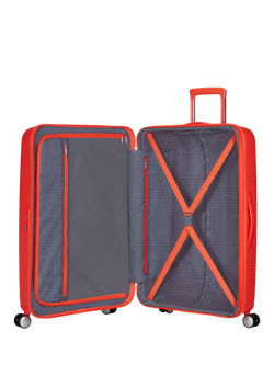 American Tourister SoundBox 4-Wheel Spinner 77cm Expandable Large Suitcase - view 2, Neon Orange