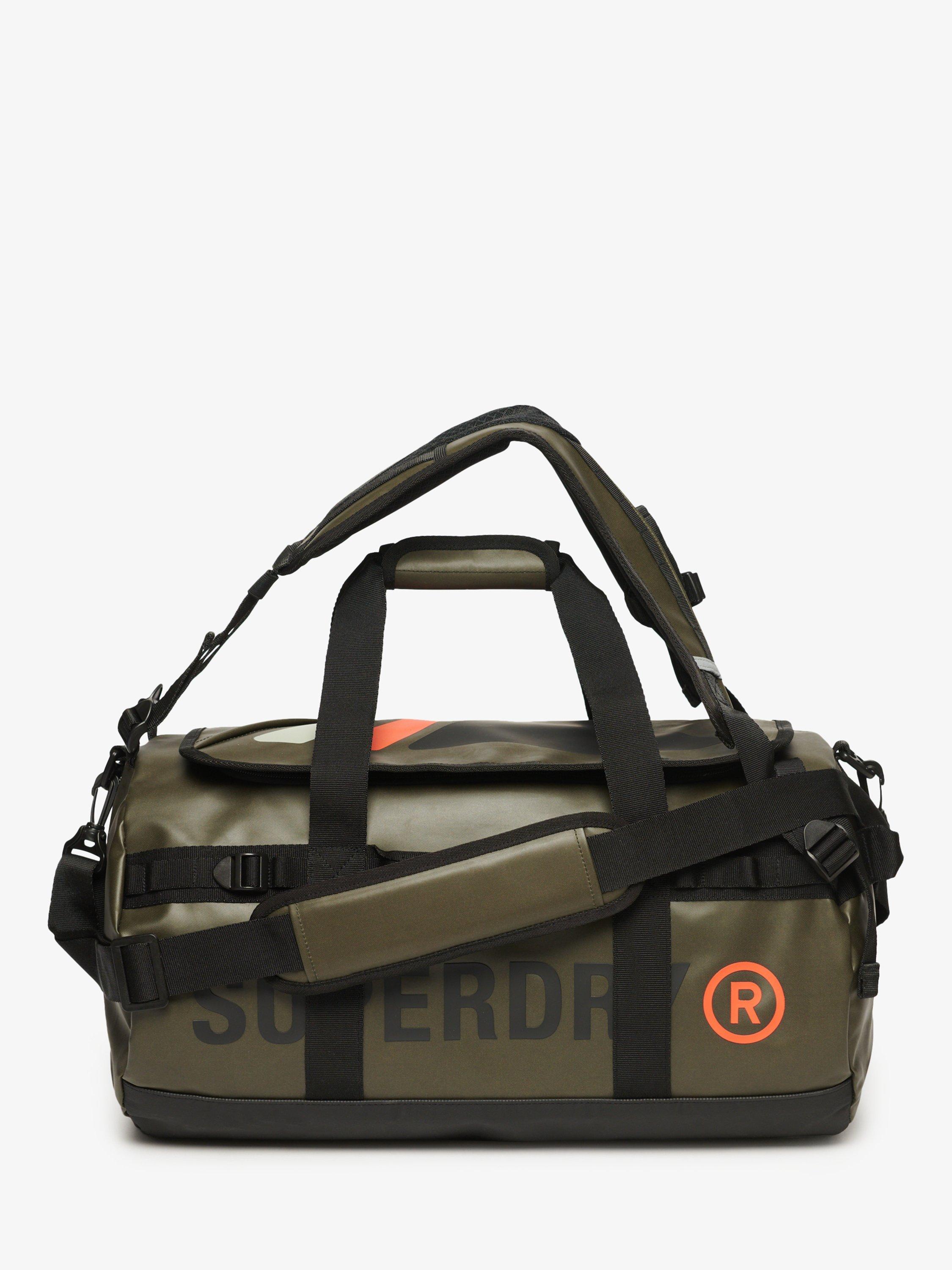 Product image 1 of 5, which shows Superdry Logo Duffle Bag, Olive Green