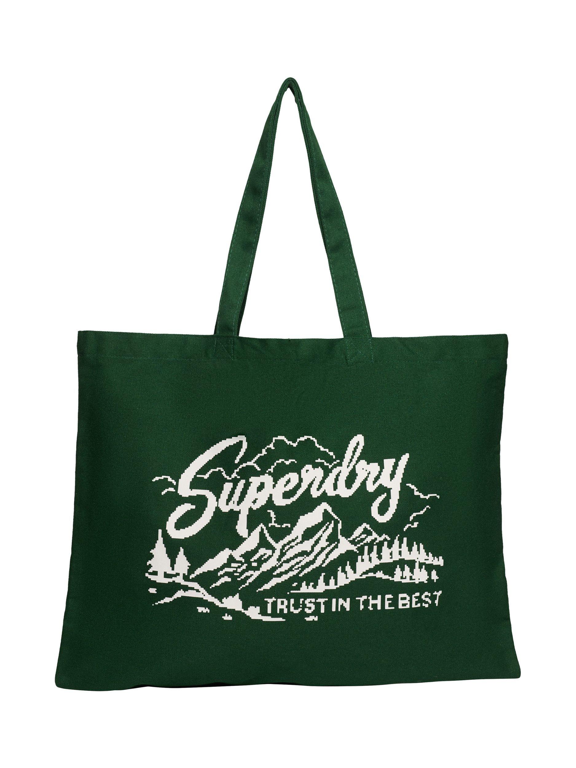 Product image 6 of 6, which shows Superdry Cotton Tote Bag, Enamel Green/Optic White