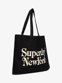 Superdry Cotton Tote Bag - view 2, Black/Off White