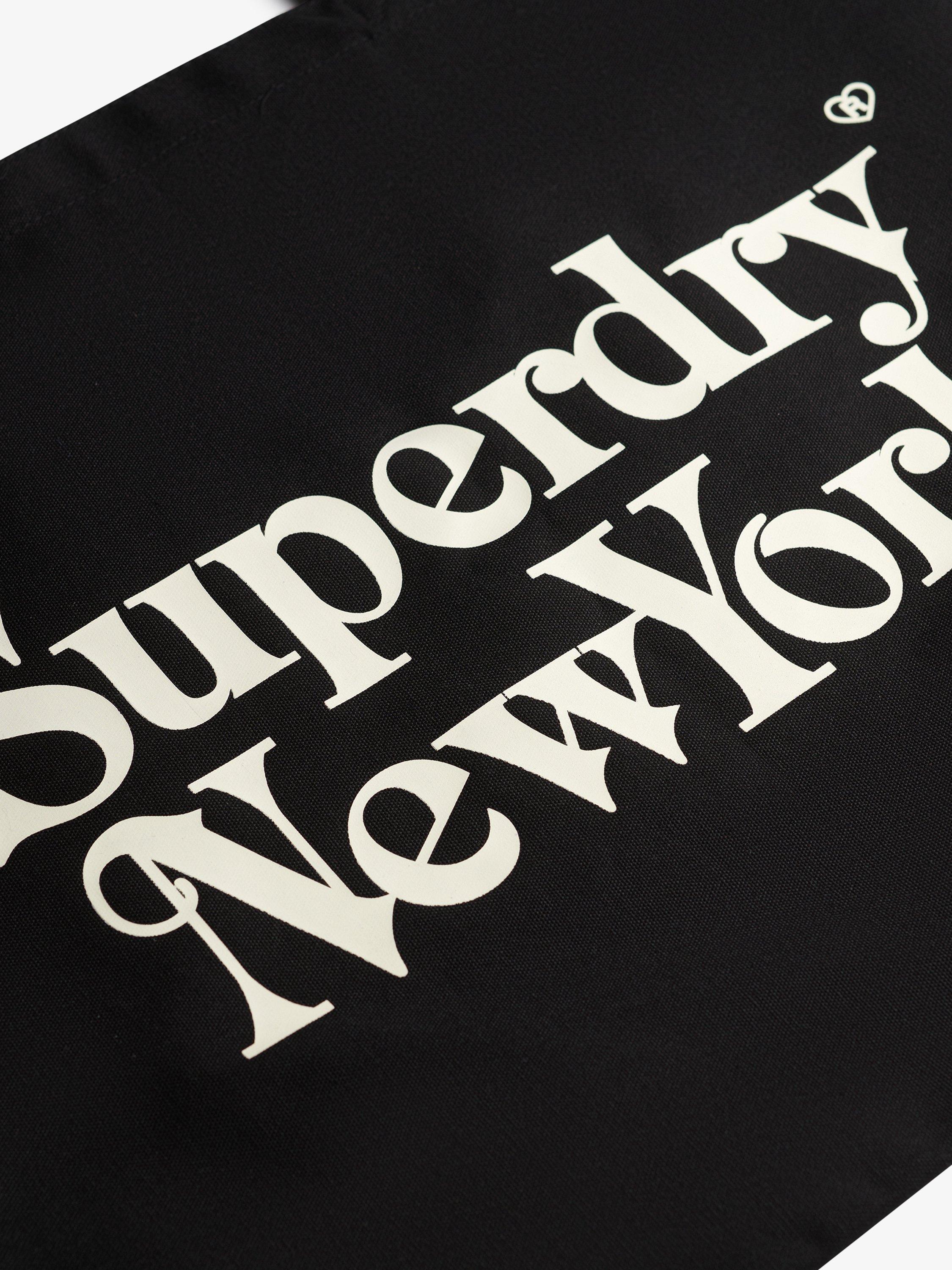 Product image 3 of 6, which shows Superdry Cotton Tote Bag, Black/Off White