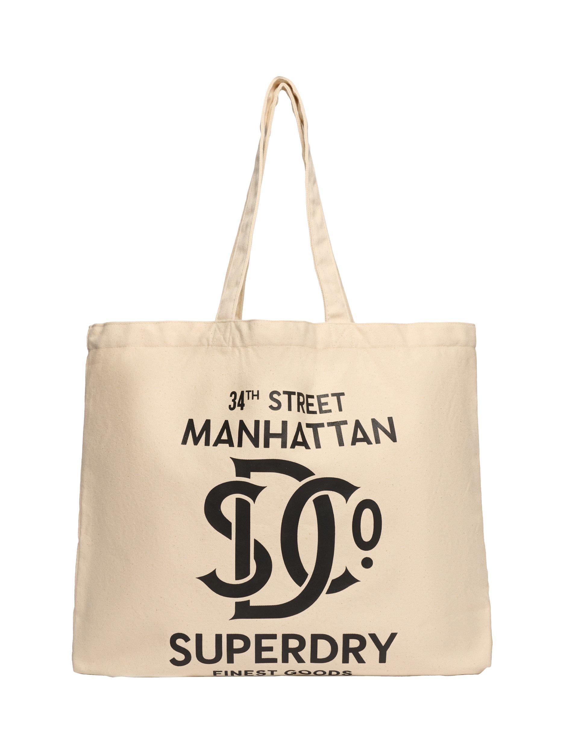 Product image 6 of 6, which shows Superdry Cotton Tote Bag, Brown/Black