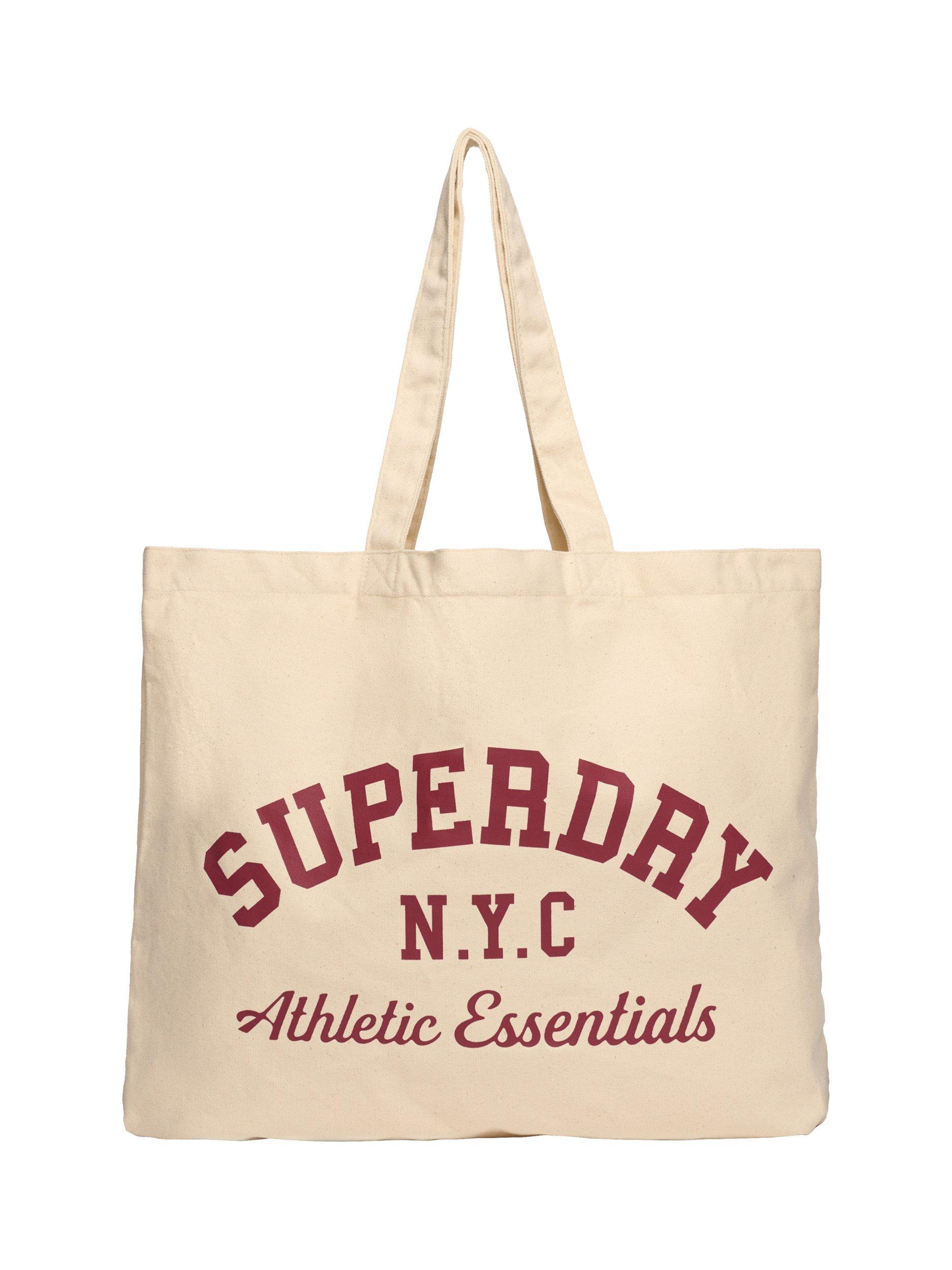 Product image 1 of 6, which shows Superdry Cotton Tote Bag, Brown/Red