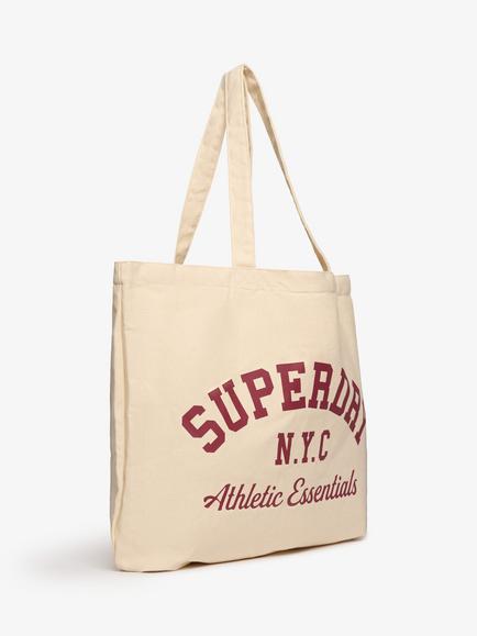 Superdry Cotton Tote Bag - view 2, Brown/Red