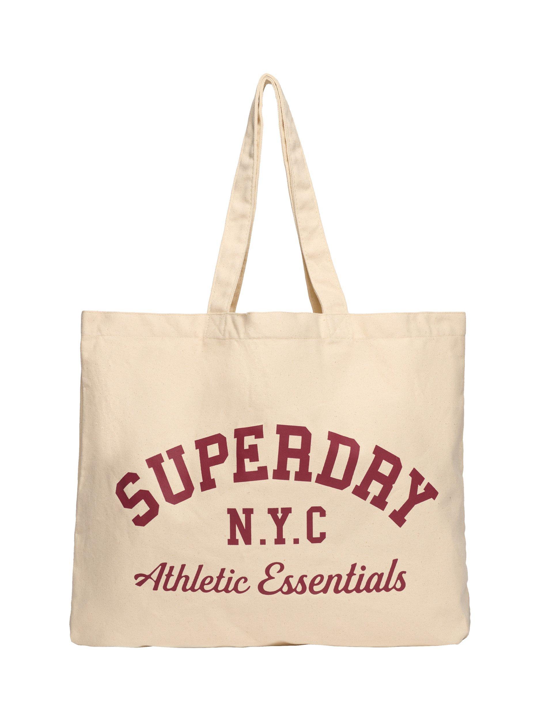 Product image 6 of 6, which shows Superdry Cotton Tote Bag, Brown/Red