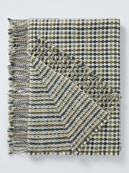 John Lewis Check Wool Throw, Multi, Multi