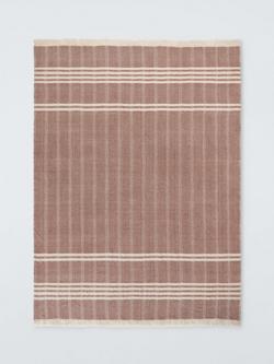 John Lewis Herringbone Woven Wool Throw - view 2, Auburn