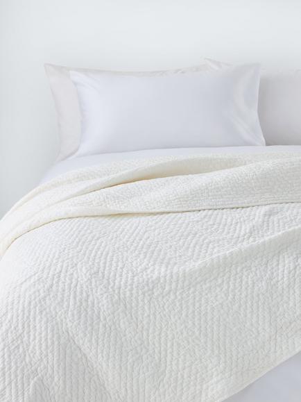 John Lewis Textured Quilted Bedspread, White